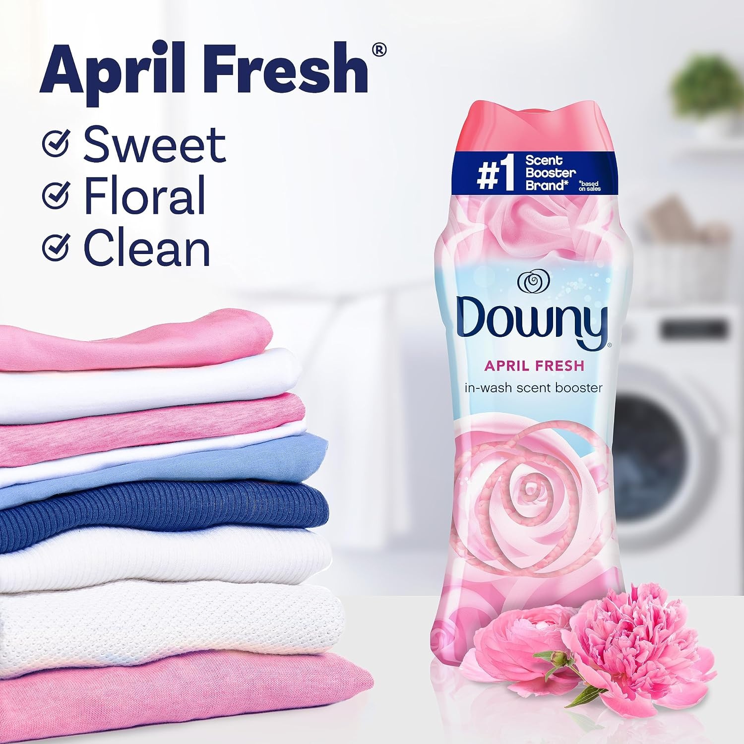image:imageDowny April Fresh InWash Laundry Scent Booster Beads 24 oz laundry scent beads Longlasting Freshness24 Ounce Pack of 1