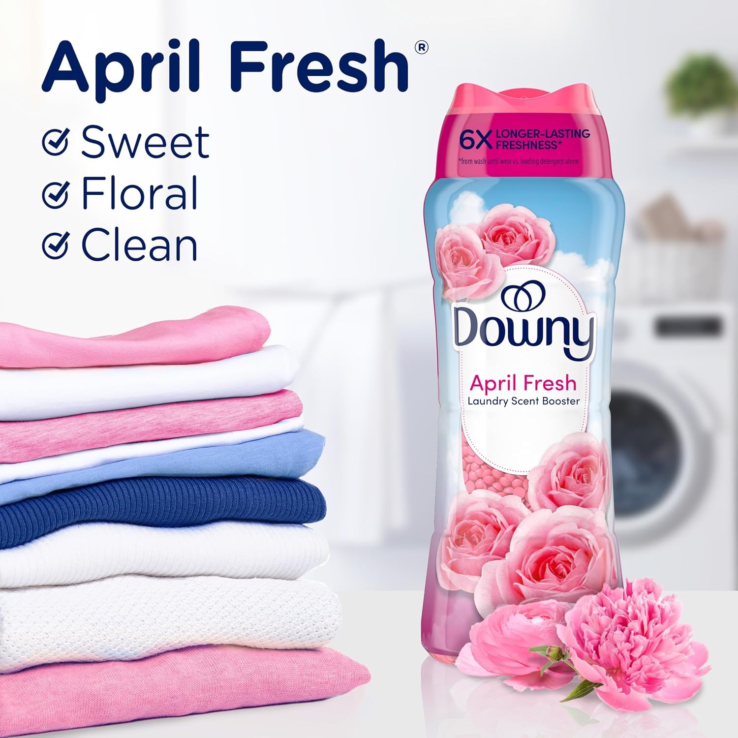 image:imageDowny April Fresh InWash Laundry Scent Booster Beads 24 oz laundry scent beads Longlasting Freshness24 Ounce Pack of 2