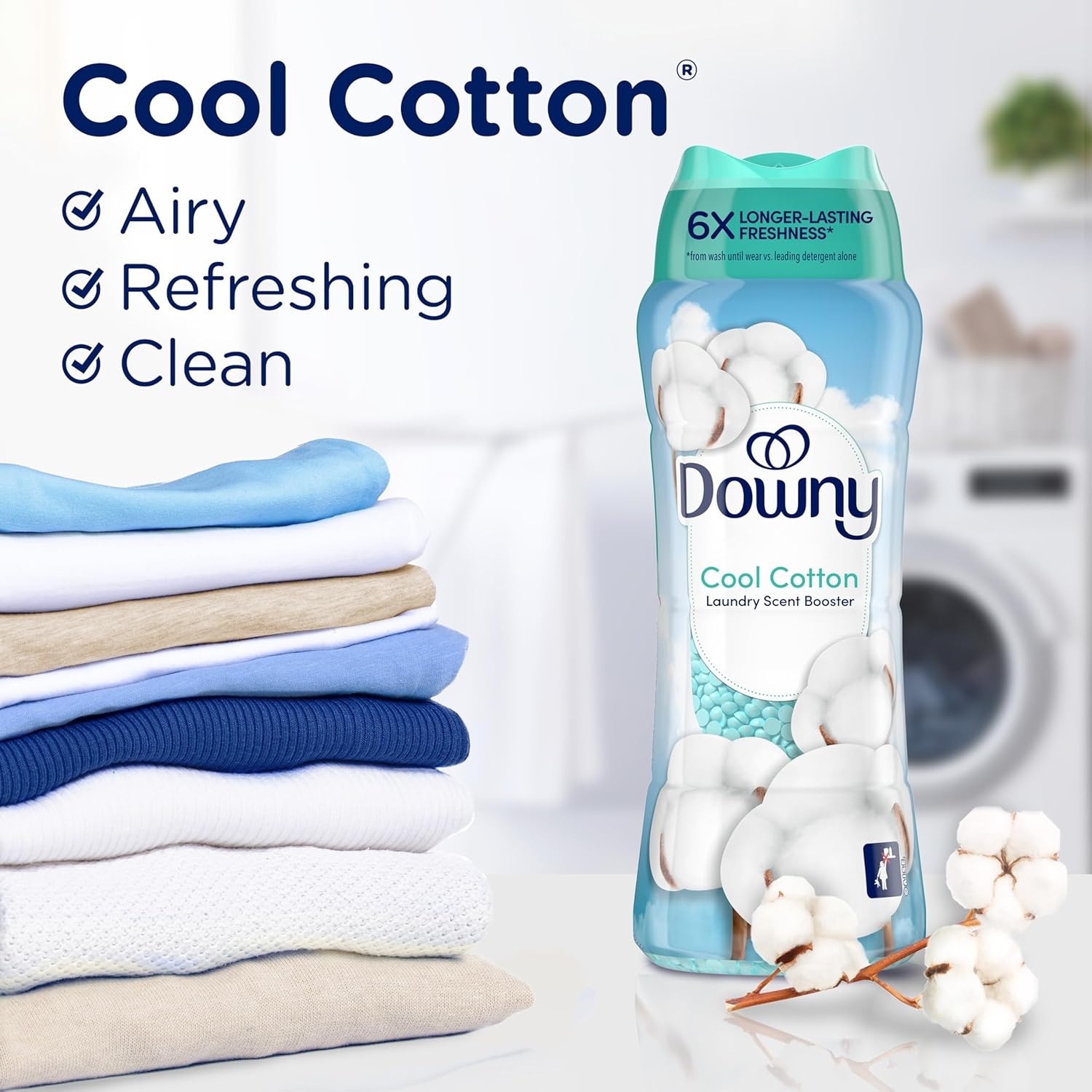 image:imageDowny Cool Cotton InWash Laundry Scent Booster Beads 24 oz laundry scent beads Longlasting Freshness24 Ounce Pack of 1