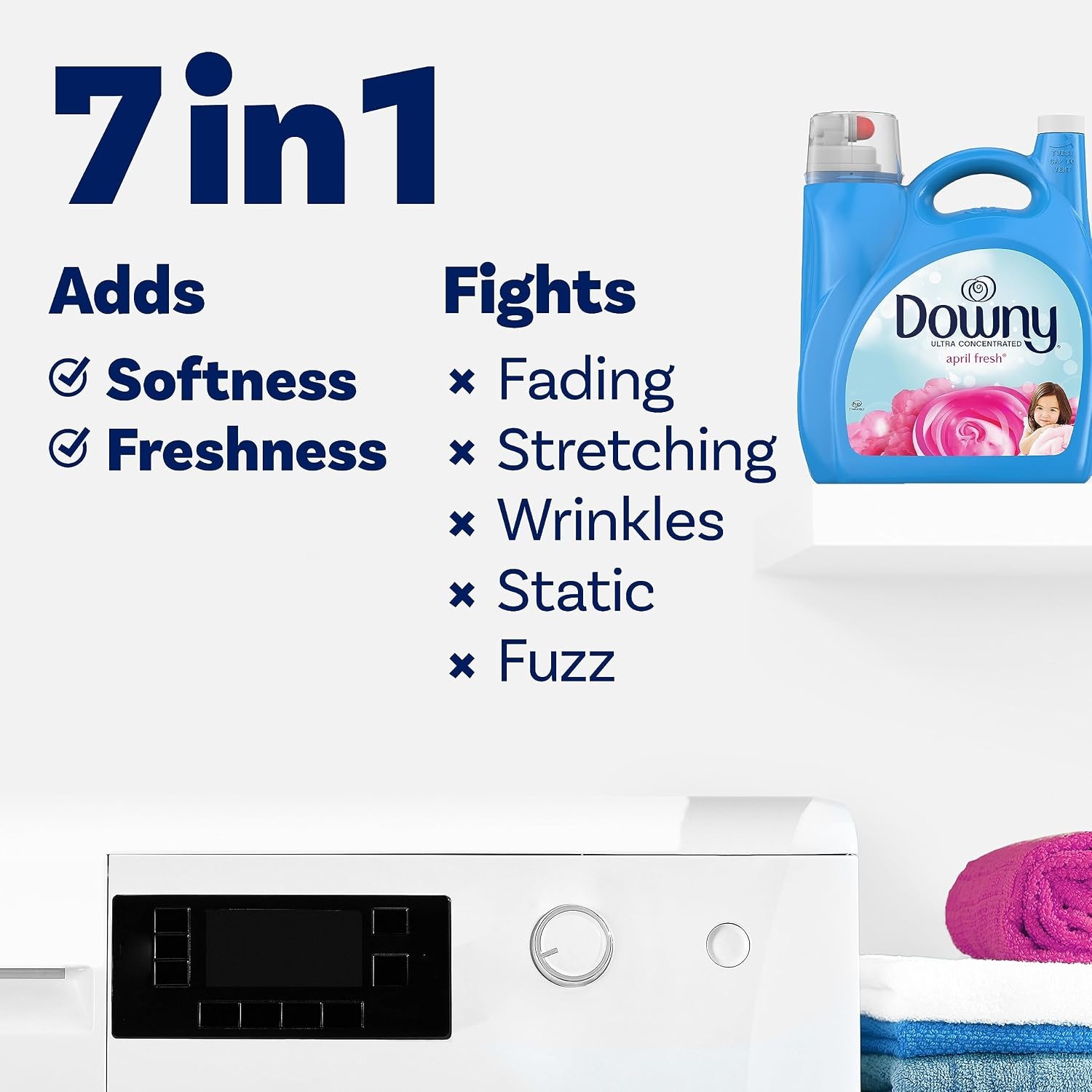 image:imageDowny Cool Cotton Liquid Fabric Conditioner Fabric Softener 164 Fl Oz 190 LoadsApril Fresh