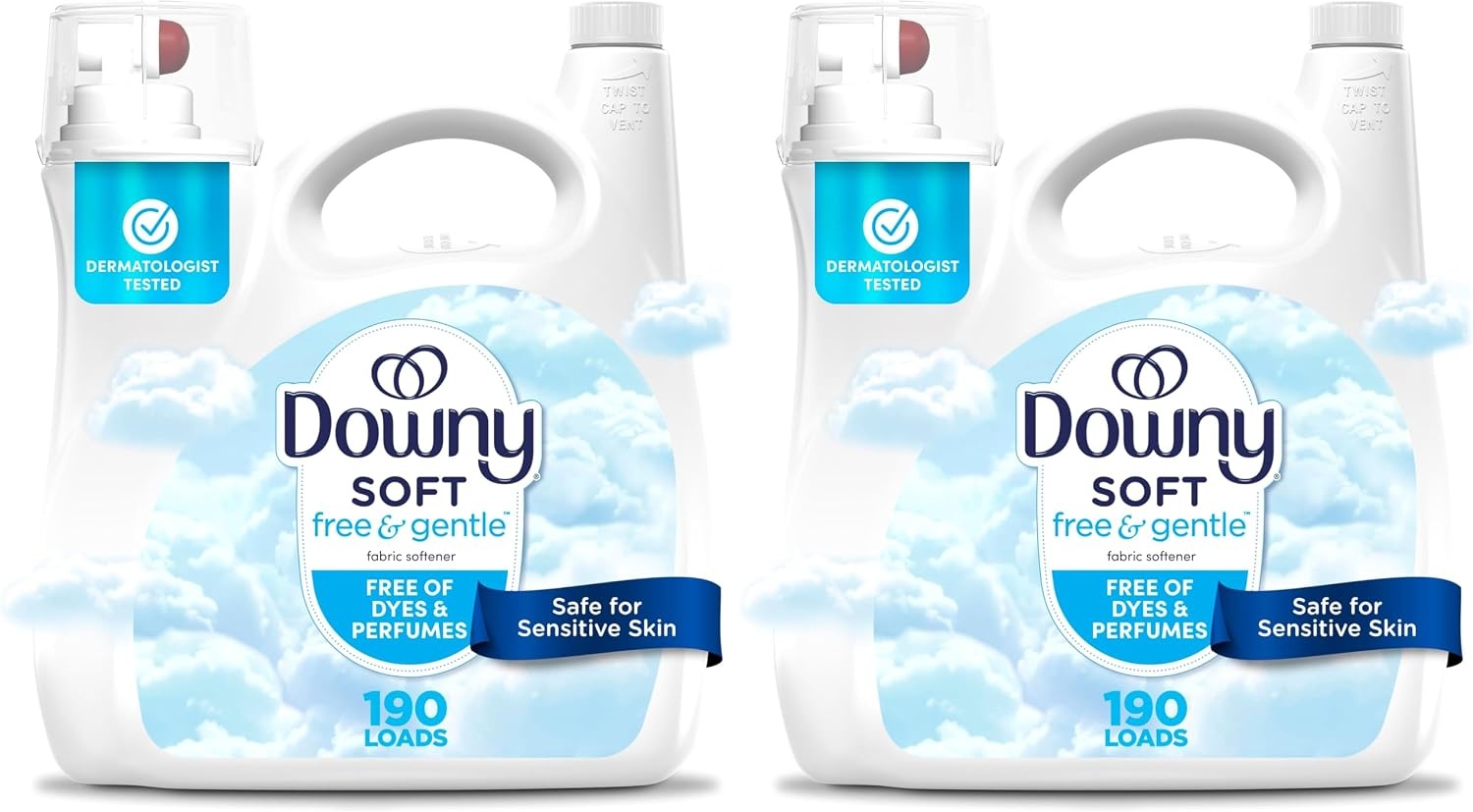 image:imageDowny Free amp Gentle Liquid Fabric Softener 140 fl oz 190 Loads Hypoallergenic Sensitive Skin Friendly Fabric Conditioner LiquidUnscented