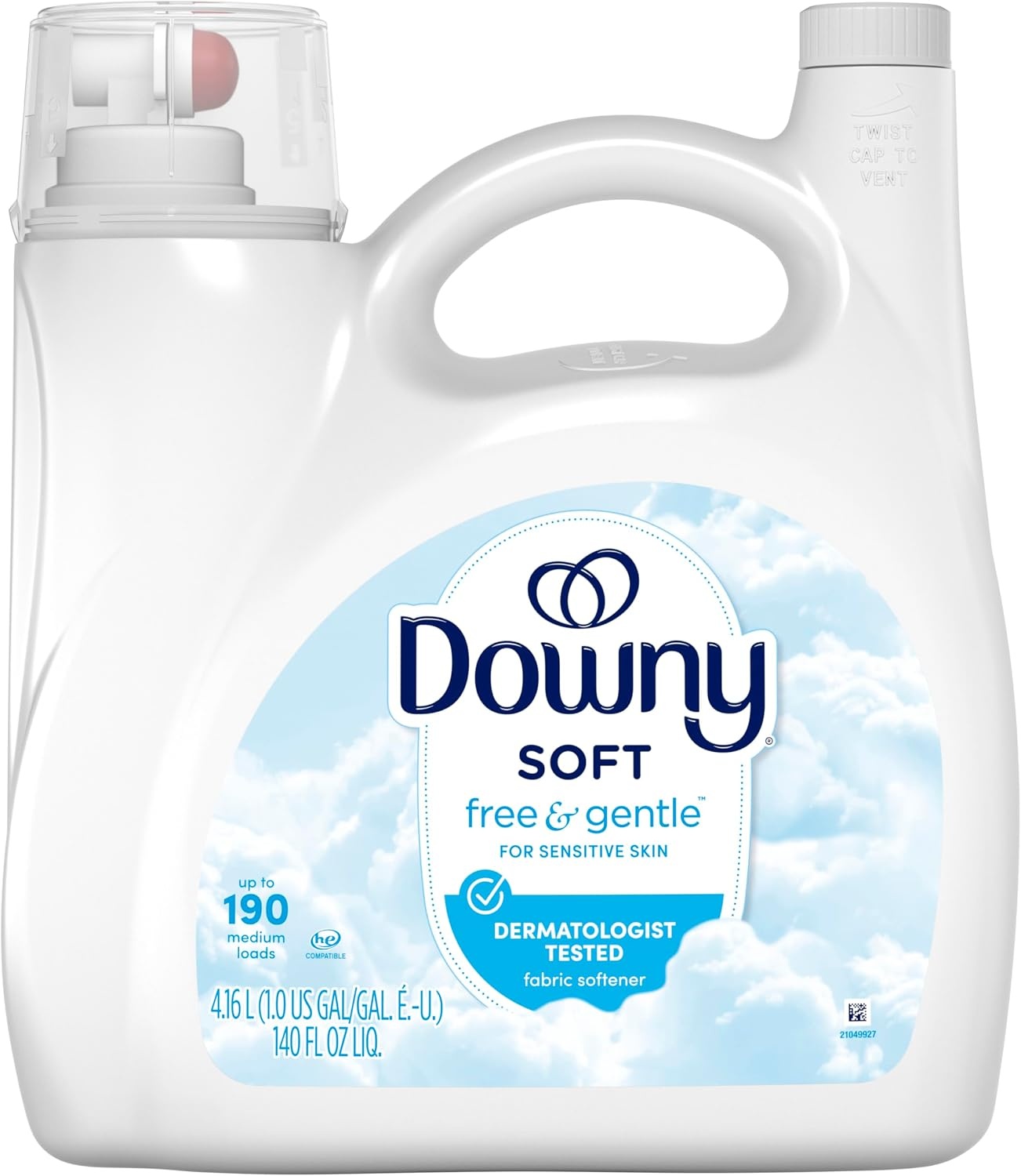 image:imageDowny Free amp Gentle Liquid Fabric Softener 140 fl oz 190 Loads Hypoallergenic Sensitive Skin Friendly Fabric Conditioner LiquidUnscented