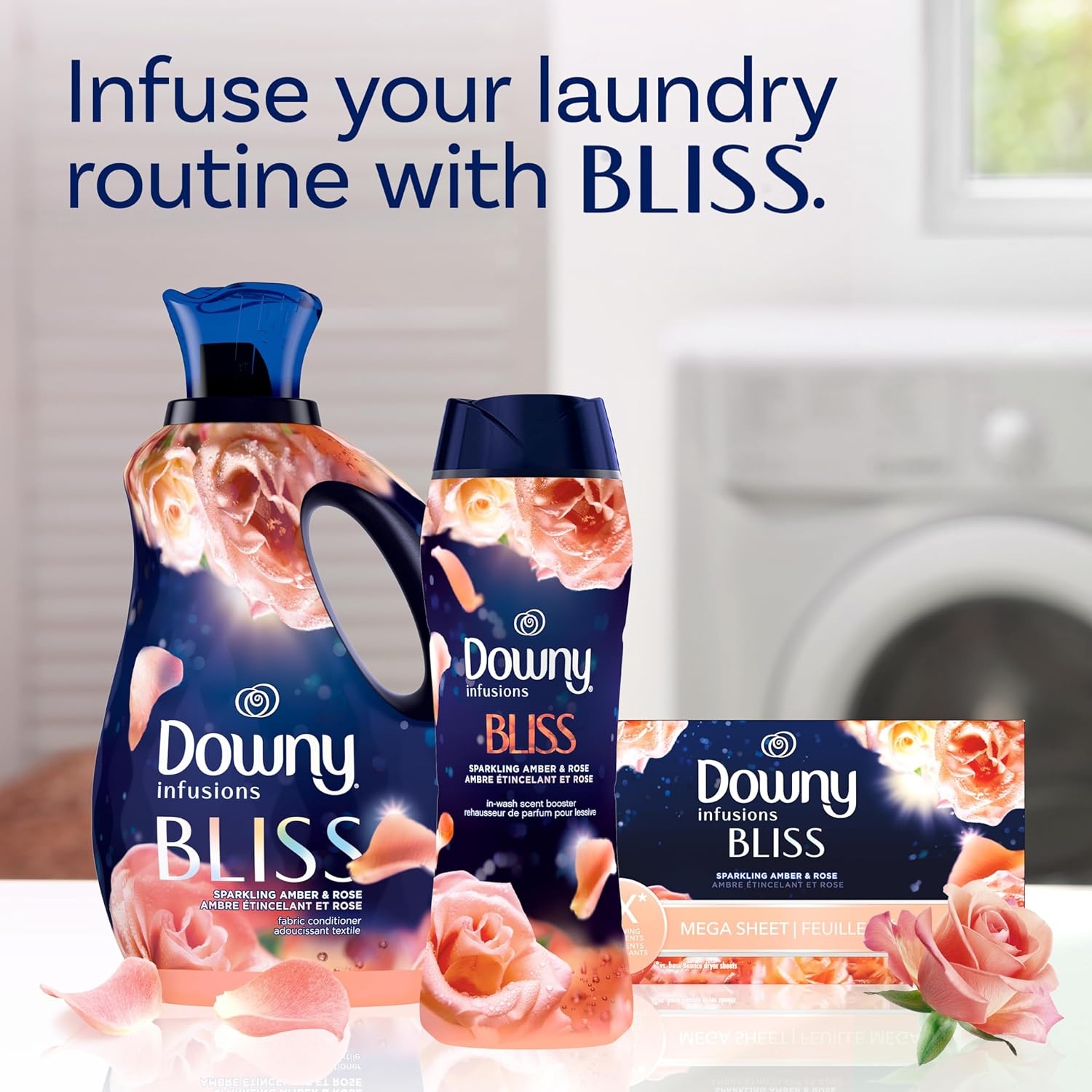 image:imageDowny Infusions InWash Laundry Scent Booster Beads BLISS Sparkling Amber and Rose Scent 24 oz