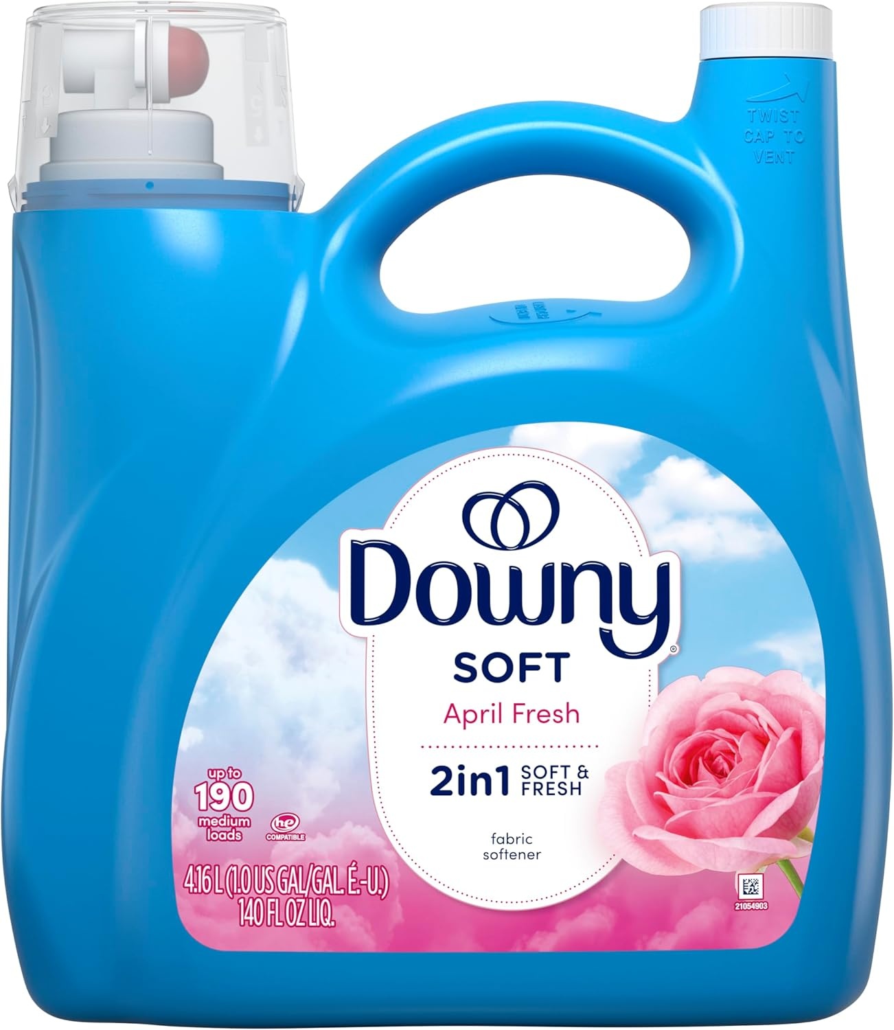 image:imageDowny Liquid Fabric Softener April Fresh 2in1 Fresh amp Soft 140 Fl Oz 190 Loads Fabric Conditioner For Freshness And SoftnessApril Fresh