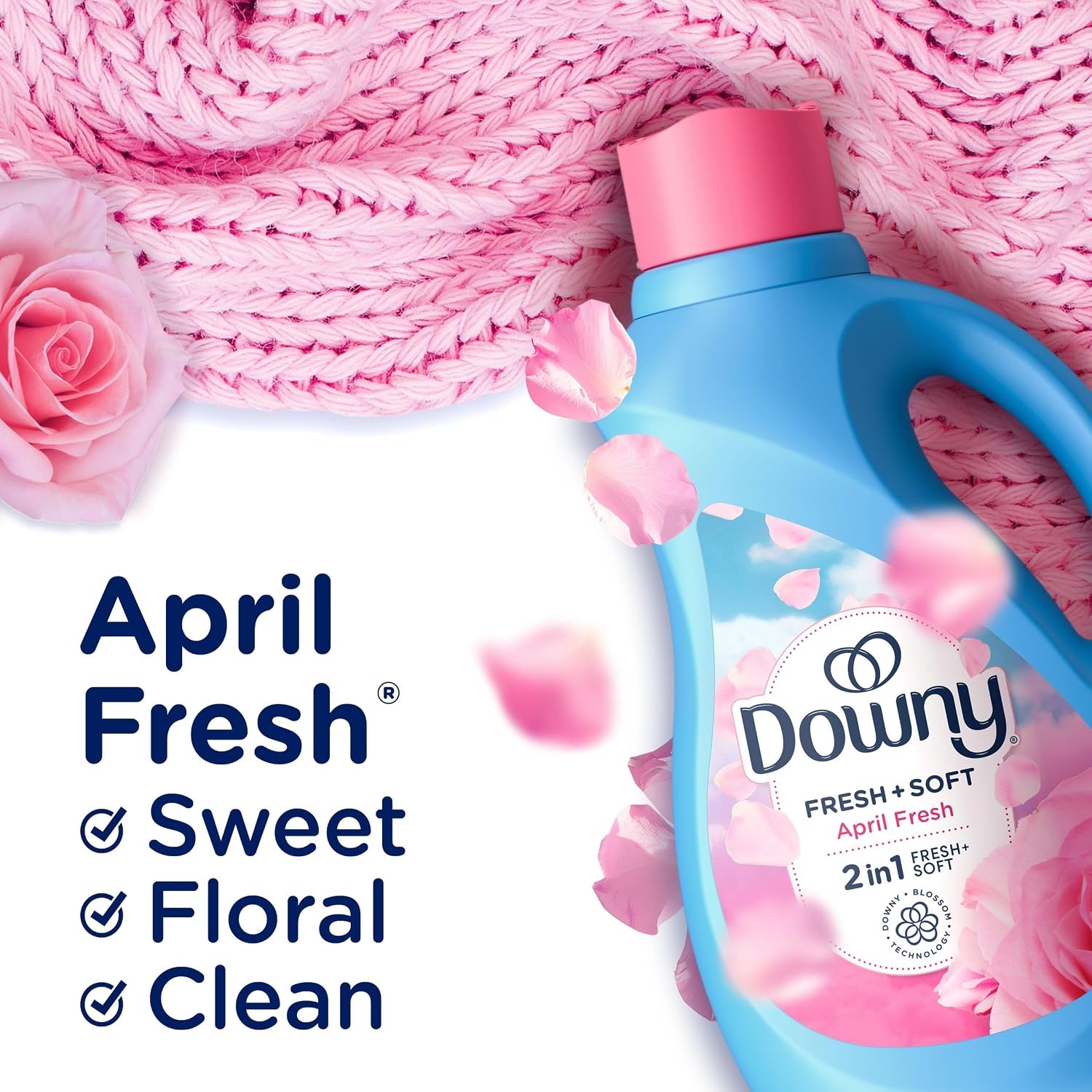 image:imageDowny Liquid Fabric Softener April Fresh 2in1 Fresh amp Soft 140 Fl Oz 190 Loads Fabric Conditioner For Freshness And SoftnessApril Fresh