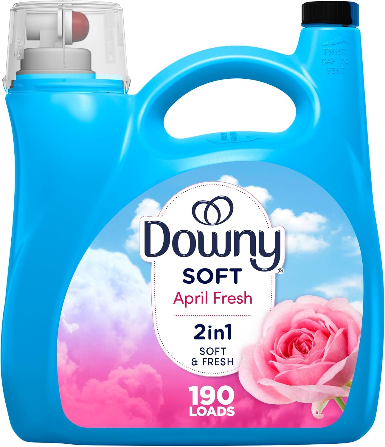 image:imageDowny Liquid Fabric Softener April Fresh 2in1 Fresh amp Soft 140 Fl Oz 190 Loads Fabric Conditioner For Freshness And SoftnessApril Fresh