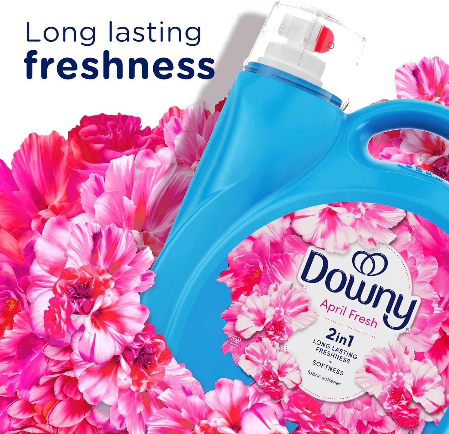 image:imageDowny Liquid Fabric Softener April Fresh 2in1 Fresh amp Soft 140 Fl Oz 190 Loads Fabric Conditioner For Freshness And SoftnessApril Fresh