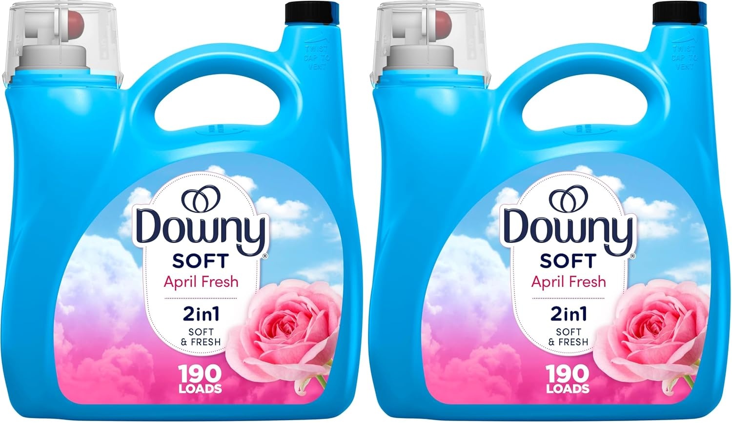 image:imageDowny Liquid Fabric Softener April Fresh 2in1 Fresh amp Soft 140 Fl Oz 190 Loads Fabric Conditioner For Freshness And SoftnessApril Fresh