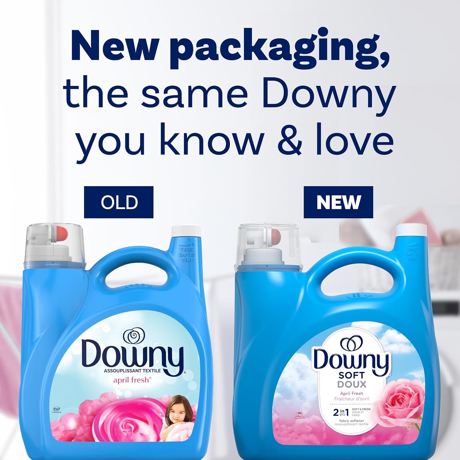 image:imageDowny Liquid Fabric Softener April Fresh 2in1 Fresh amp Soft 140 Fl Oz 190 Loads Fabric Conditioner For Freshness And SoftnessApril Fresh