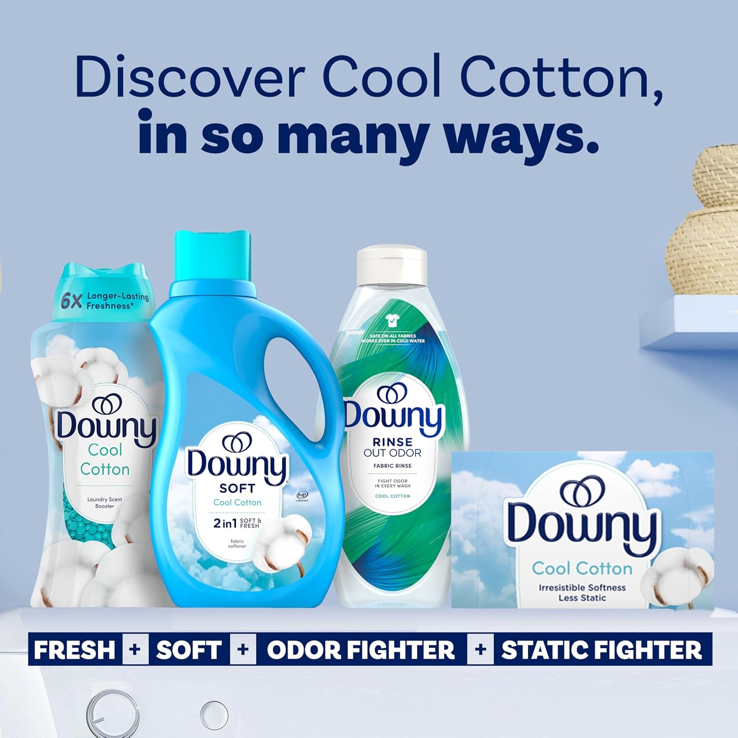 image:imageDowny Liquid Fabric Softener April Fresh 2in1 Fresh amp Soft 140 Fl Oz 190 Loads Fabric Conditioner For Freshness And SoftnessCool Cotton
