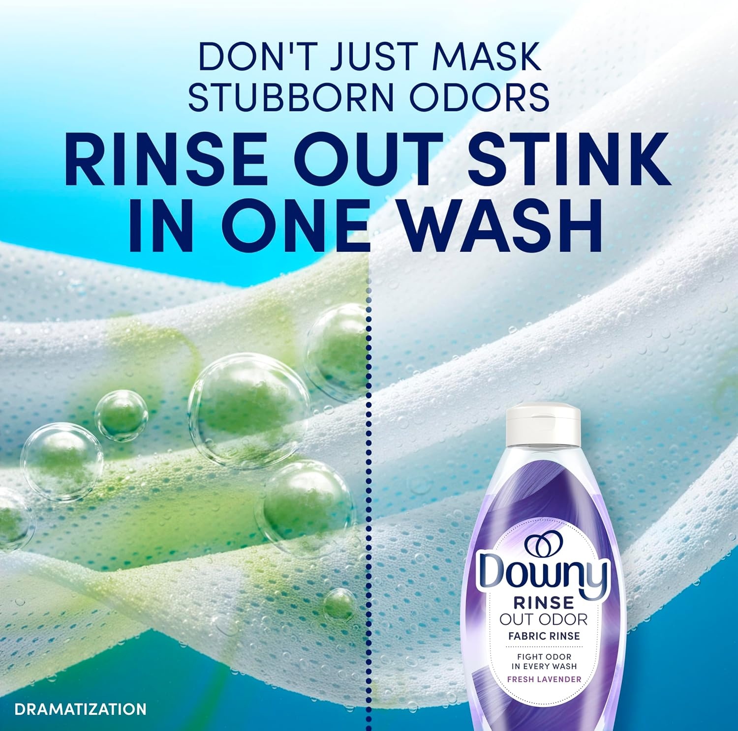 image:imageDowny RINSE amp REFRESH Laundry Odor Remover and Fabric Softener Fresh Lavender 48 fl oz Safe on ALL Fabrics Gentle on Skin HE CompatibleLavender