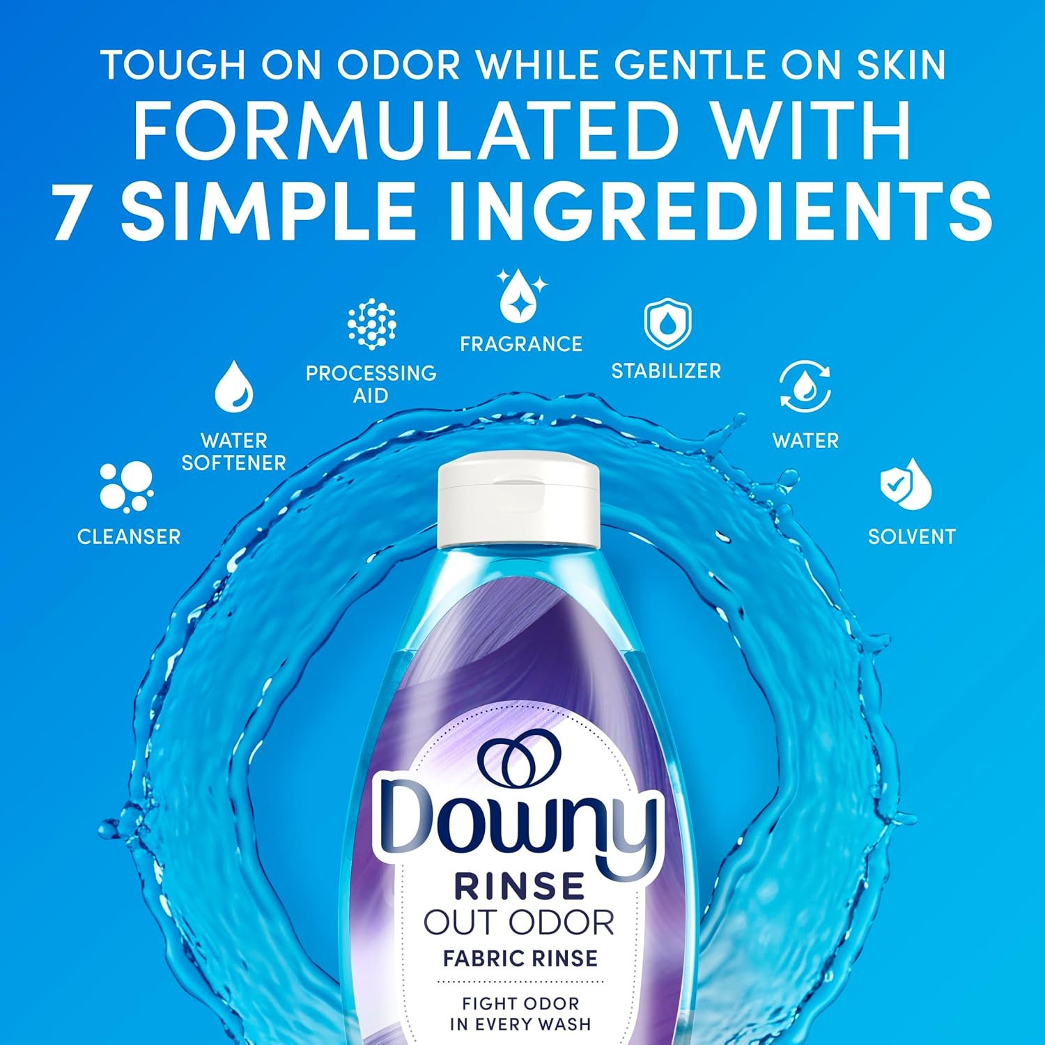 image:imageDowny RINSE amp REFRESH Laundry Odor Remover and Fabric Softener Fresh Lavender 48 fl oz Safe on ALL Fabrics Gentle on Skin HE CompatibleLavender