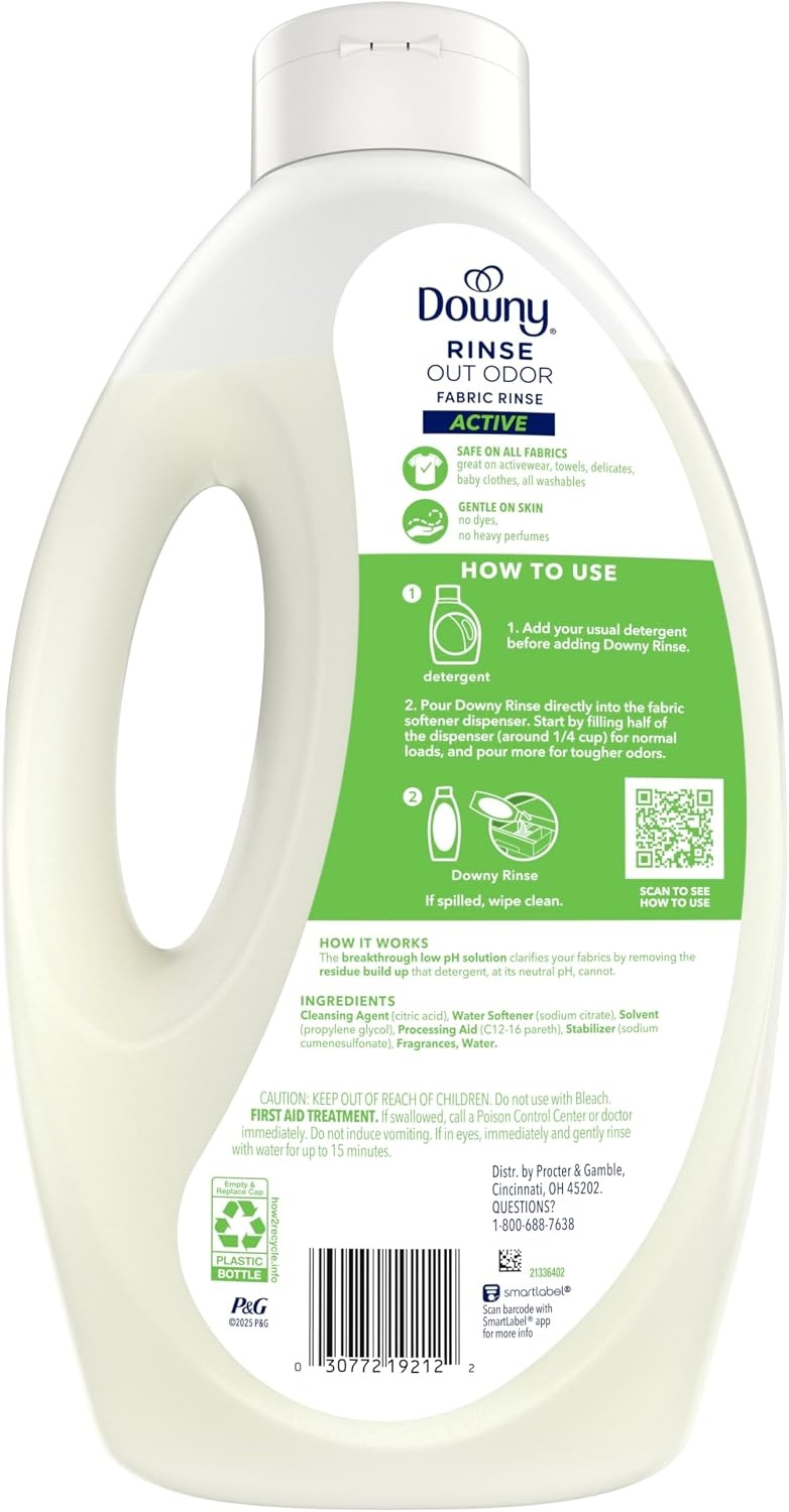 image:imageDowny RINSE amp REFRESH Laundry Odor Remover and Fabric Softener for Activewear Active Fresh Scent 48 ozActive Fresh