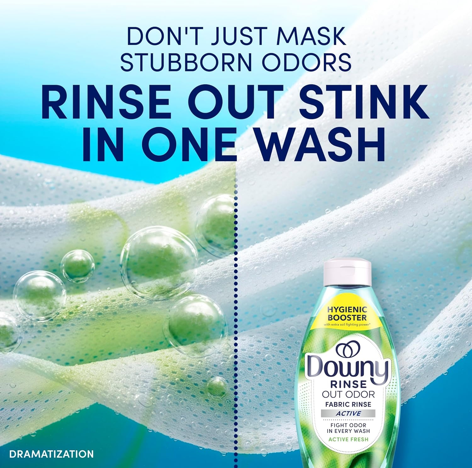 image:imageDowny RINSE amp REFRESH Laundry Odor Remover and Fabric Softener for Activewear Active Fresh Scent 48 ozActive Fresh