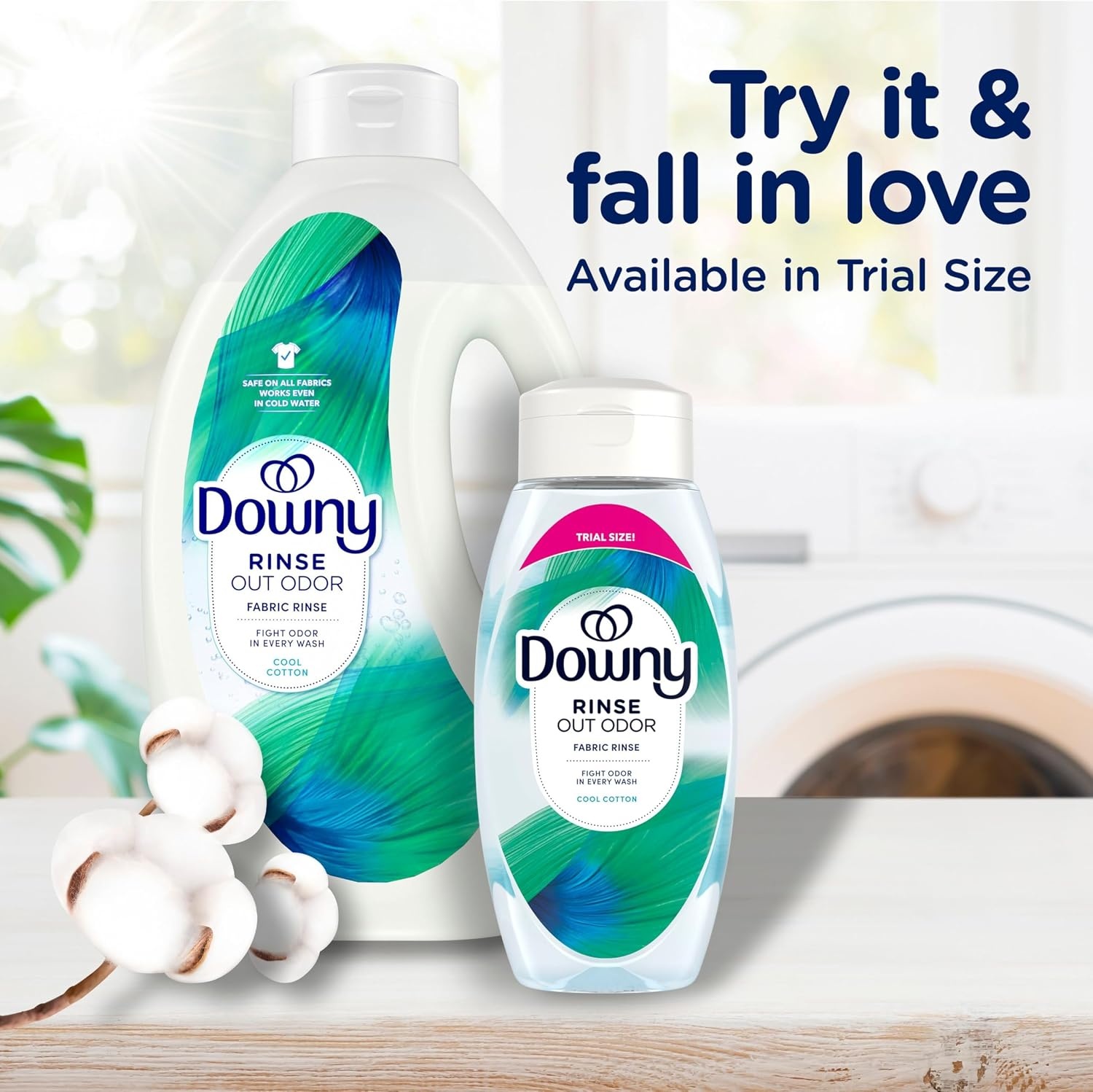 image:imageDowny Rinse Laundry Odor Remover Cool Cotton Scent 48 fl oz Fabric Softener And Laundry Odor Removal Rinse Fights Odors At The Source HE CompatibleCool Cotton