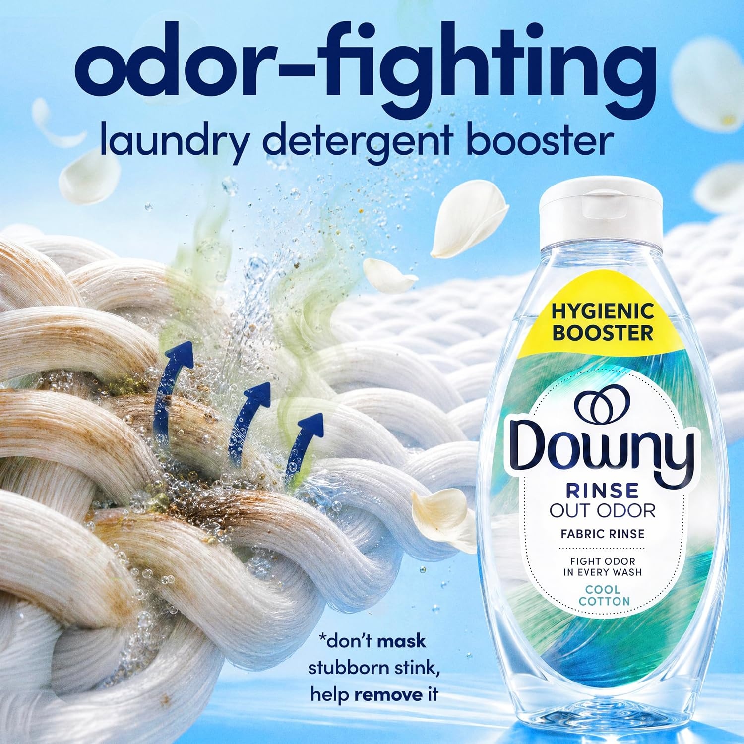 image:imageDowny Rinse Laundry Odor Remover Cool Cotton Scent 48 fl oz Fabric Softener And Laundry Odor Removal Rinse Fights Odors At The Source HE CompatibleCool Cotton
