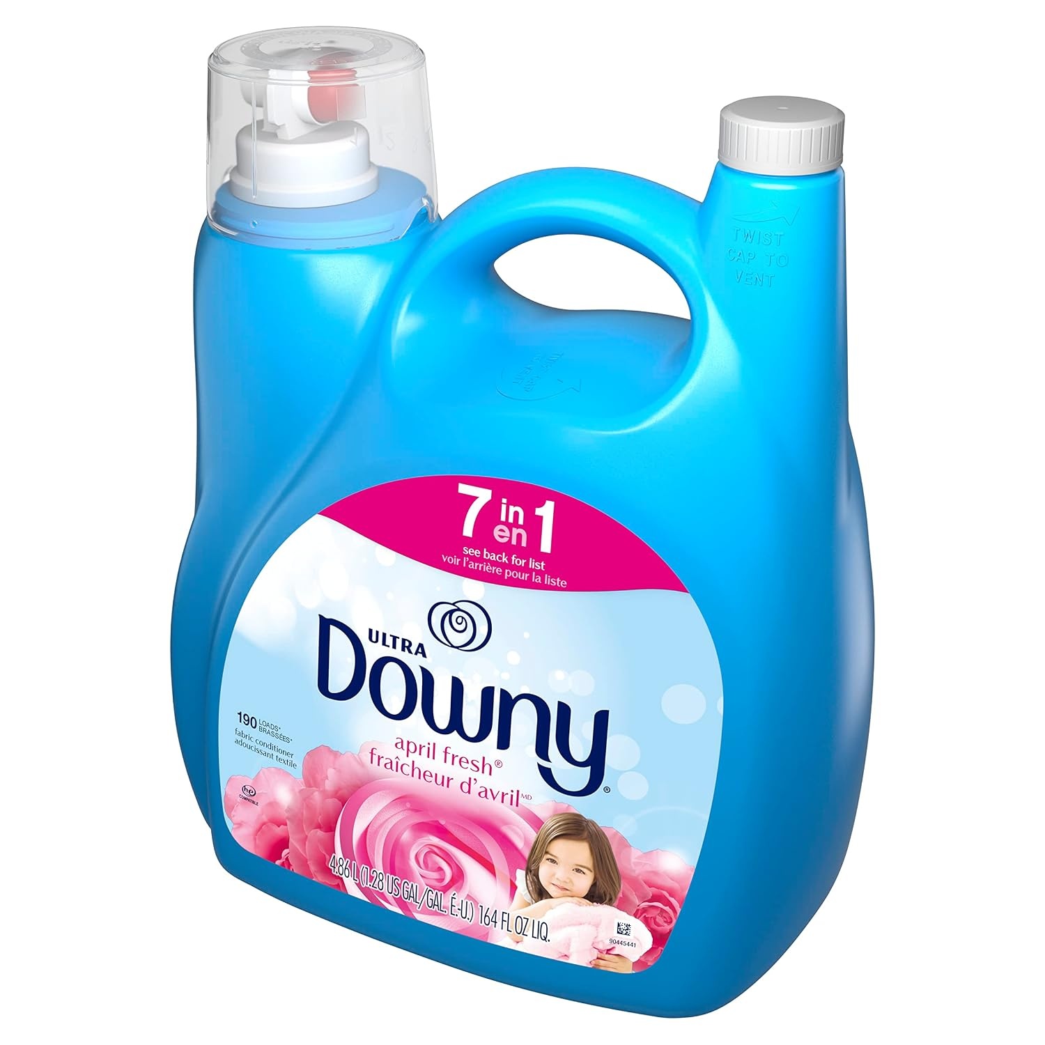 image:imageDowny Soft 2 in 1 Soft and Fresh Liquid Fabric Softener Cool Cotton 140 fl oz 190 Loads Fabric Conditioner Liquid provides softness and freshness for fabrics164 Fl Oz Pack of 1