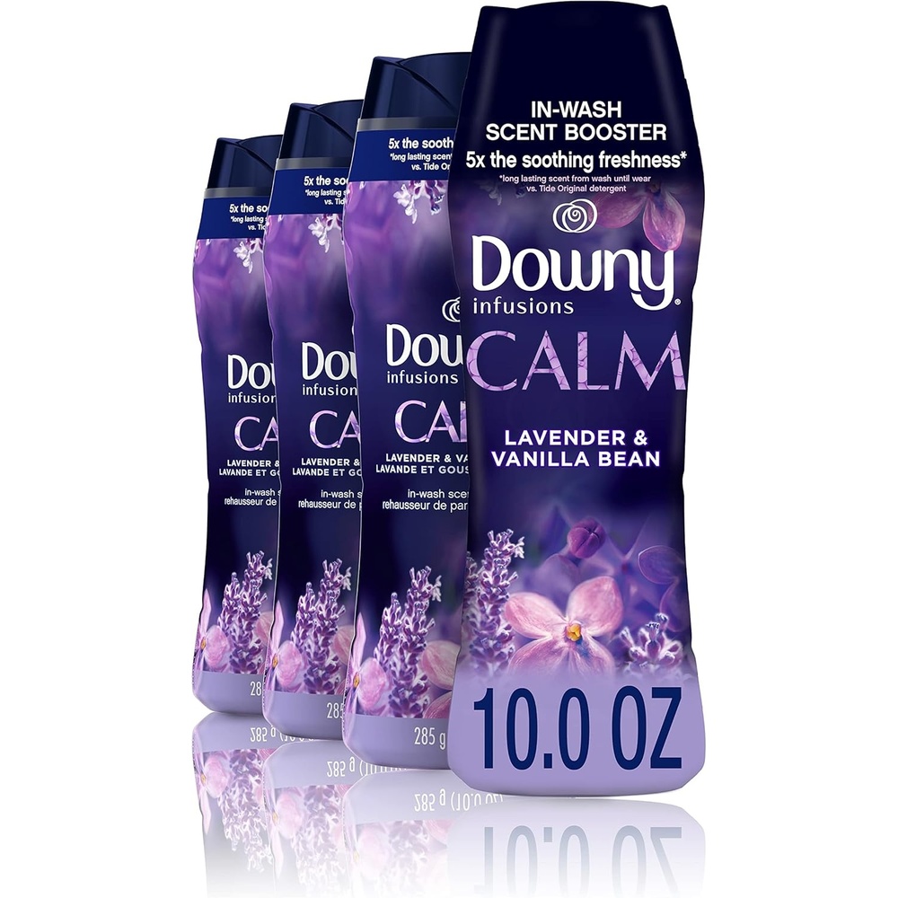 image:imageDowny Balance InWash Laundry Scent Booster Beads Crisp Rain and Blue Eucalyptus scent 24 oz laundry scent beads Longlasting Freshness10 Ounce Pack of 4