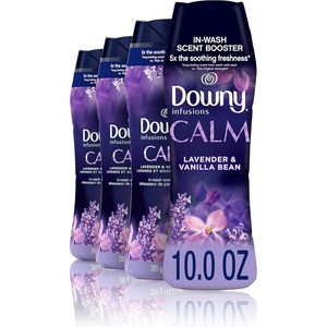 Downy Balance In-Wash Laundry Scent Booster Beads, Crisp Rain and Blue Eucalyptus scent, 24 oz, laundry scent beads, Long-lasting Freshness(10 Ounce (Pack of 4))