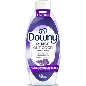 Downy RINSE & REFRESH Laundry Odor Remover and Fabric Softener, Fresh Lavender, 48 fl oz, Safe on ALL Fabrics, Gentle on Skin, HE Compatible(Lavender)