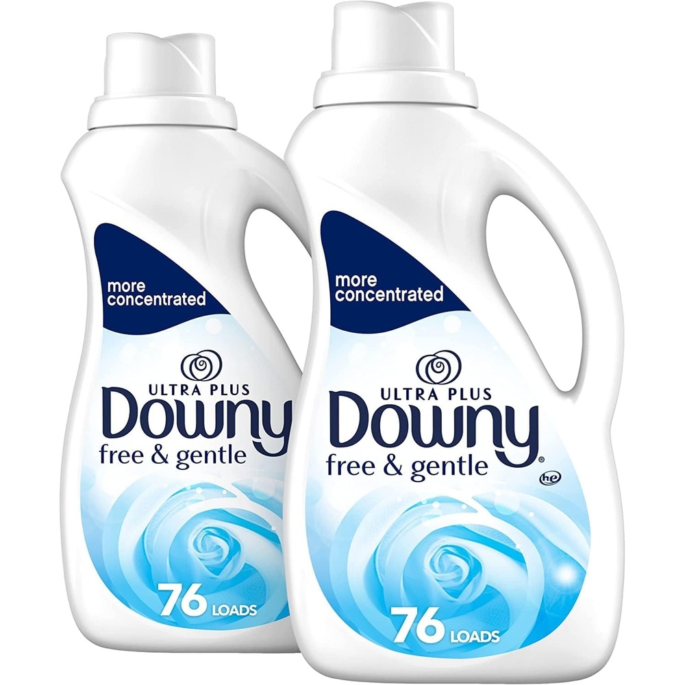 image:imageDowny Ultra Plus Free amp Gentle Laundry Fabric Softener Liquid Concentrated 152 Loads Total 51 Fl Oz Pack of 2 White