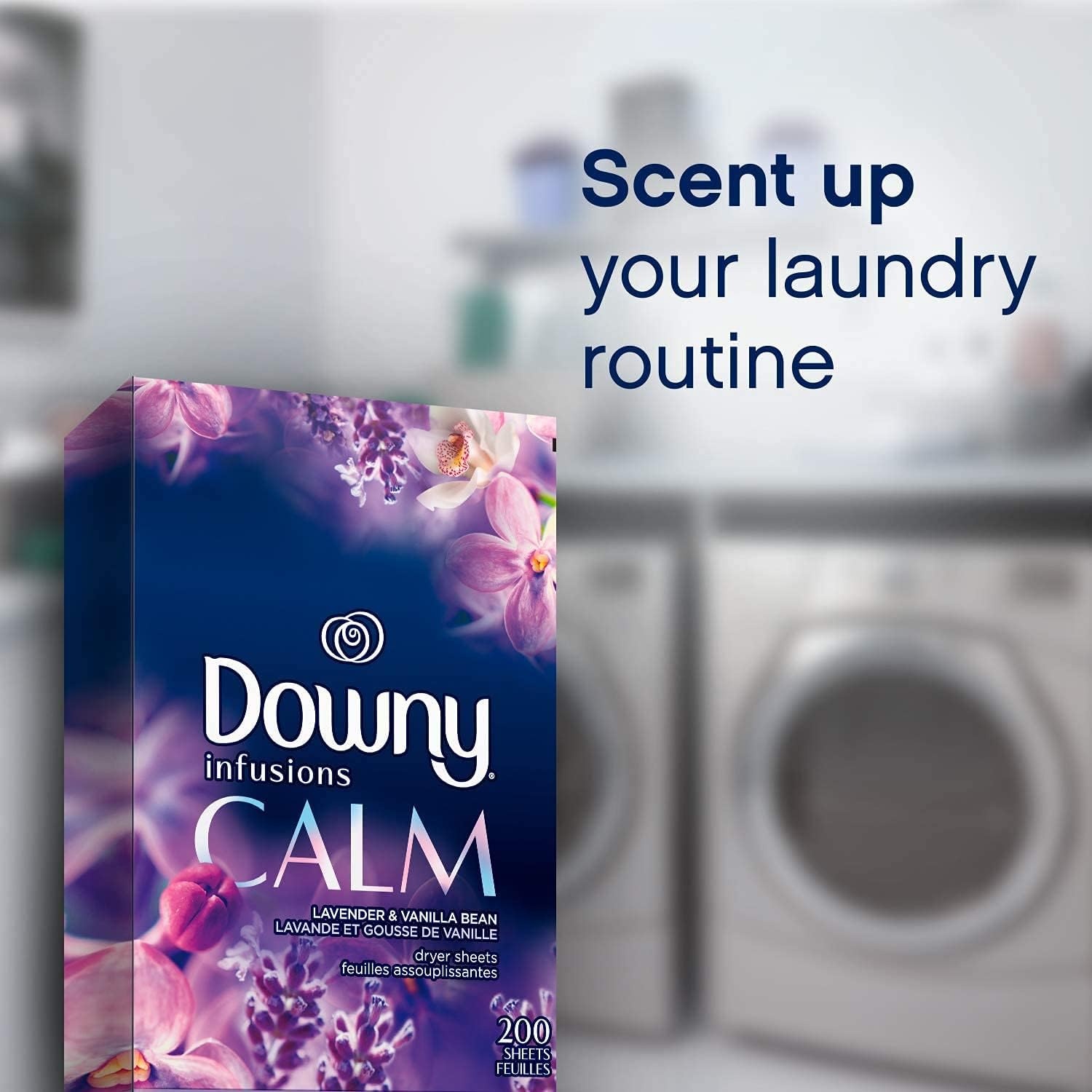 image:imageDowny Calm Mega Dryer Sheets Large Fabric Softener Sheets for Laundry Static Guard amp Softness Boost Laundry Dryer and Fabric Sheets 180 Count1 Count Pack of 105