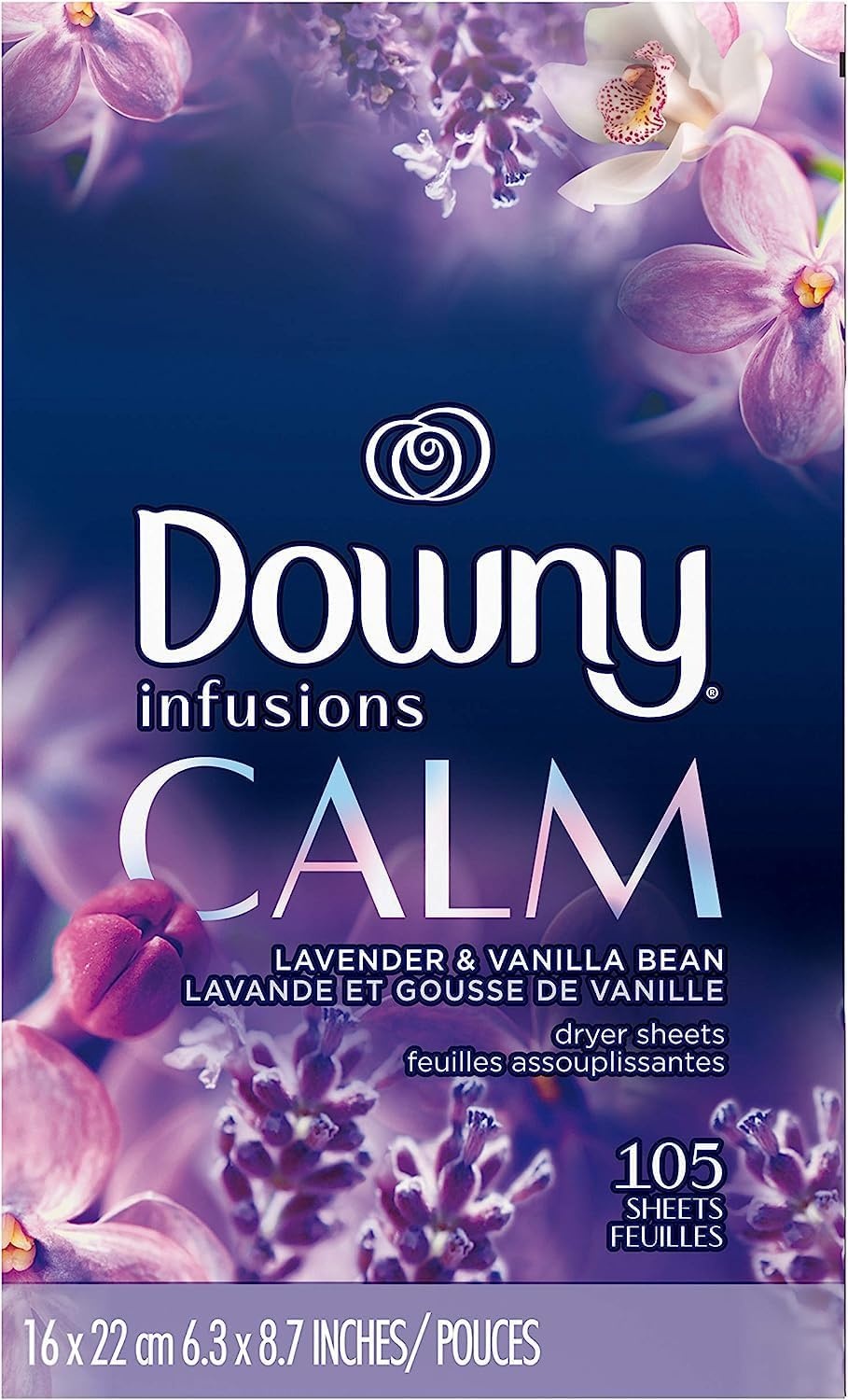 image:imageDowny Calm Mega Dryer Sheets Large Fabric Softener Sheets for Laundry Static Guard amp Softness Boost Laundry Dryer and Fabric Sheets 180 Count1 Count Pack of 105