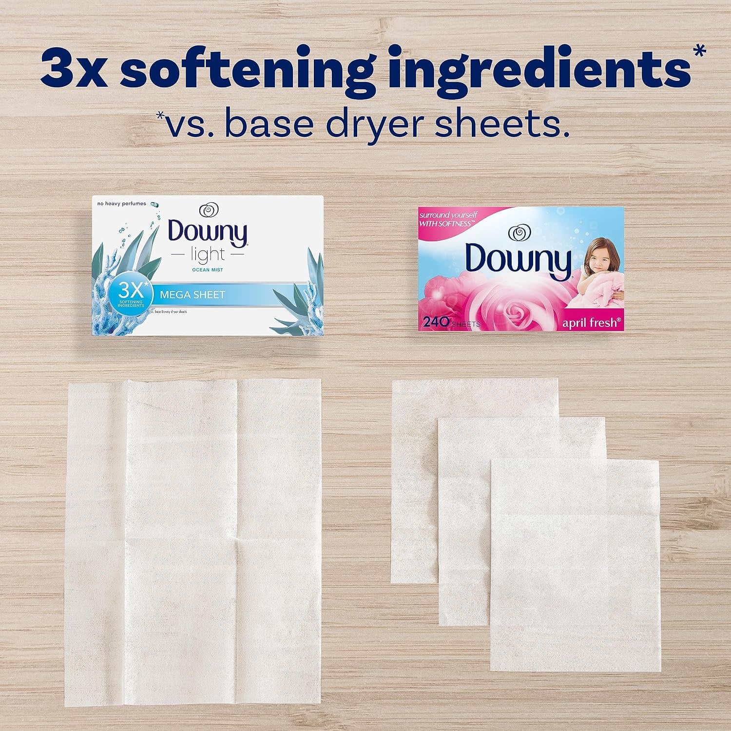 image:imageDowny Light Mega Dryer Sheets Fabric Softener Dryer Sheets Ocean Mist 180 CountOcean Mist