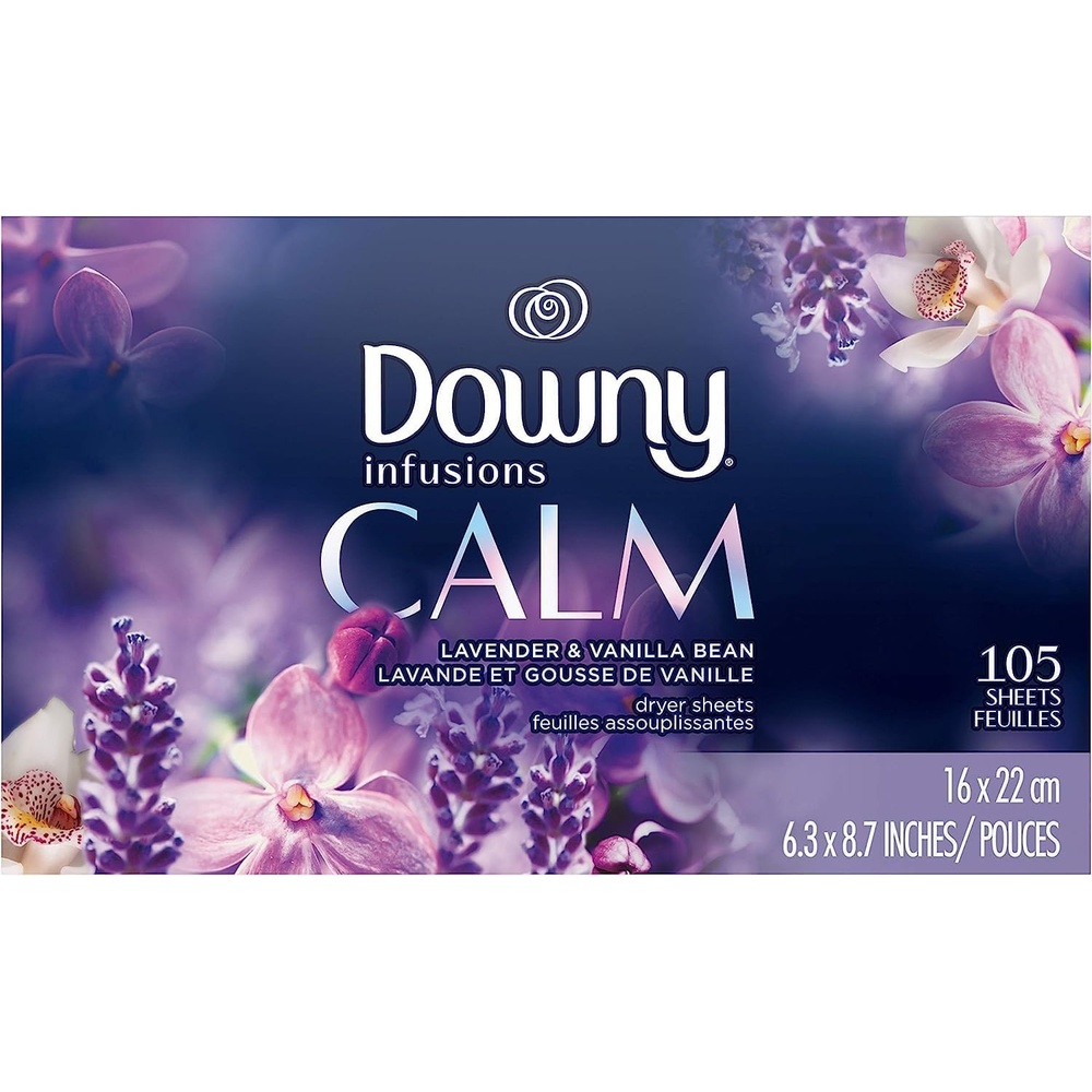 image:imageDowny Calm Mega Dryer Sheets Large Fabric Softener Sheets for Laundry Static Guard amp Softness Boost Laundry Dryer and Fabric Sheets 180 Count1 Count Pack of 105