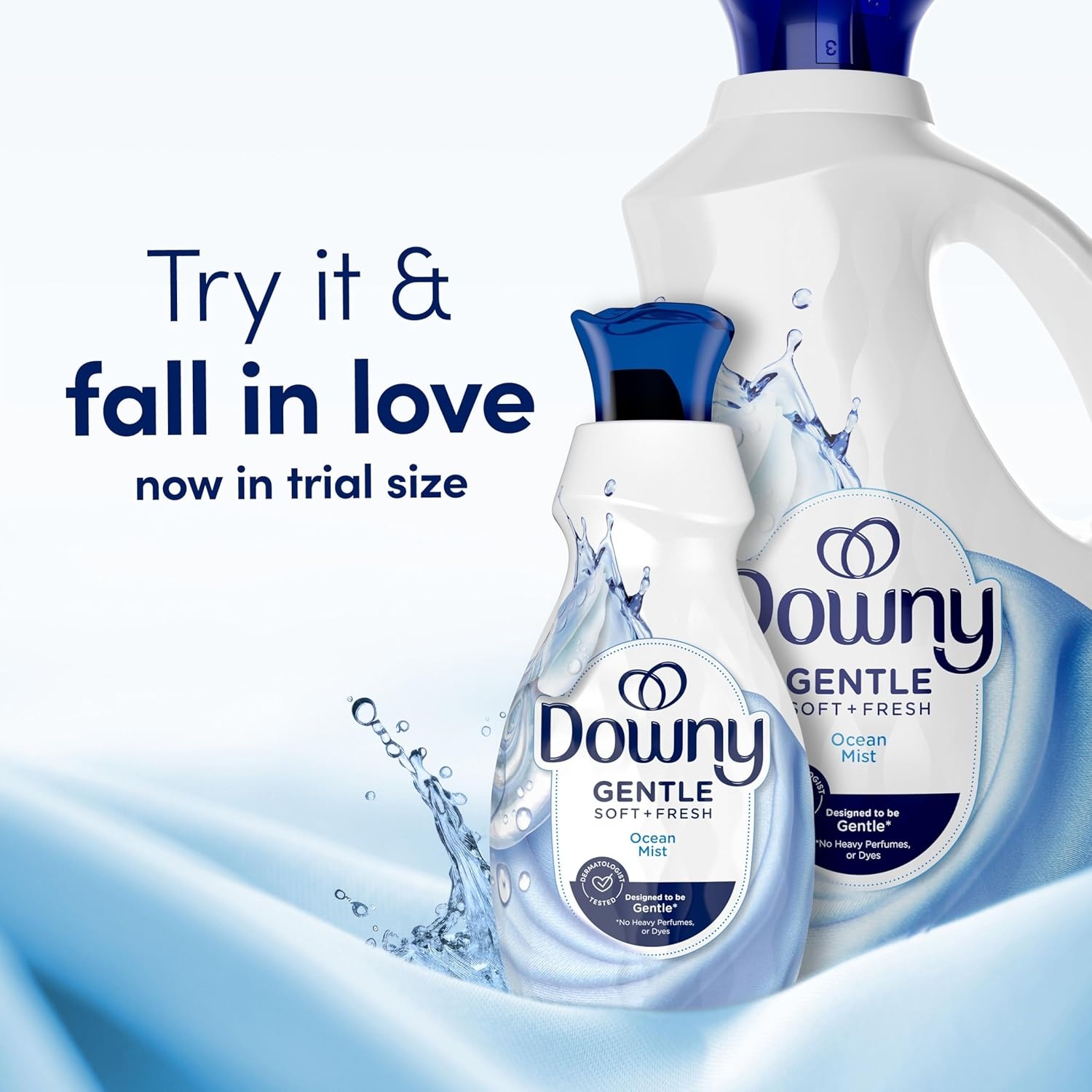 image:imageDowny Gentle Soft Fresh Fabric Softener Liquid Liquid Fabric Softener Designed to be Gentle on Skin Ocean Mist Scent 93 fl oz 138 loadsOcean Mist