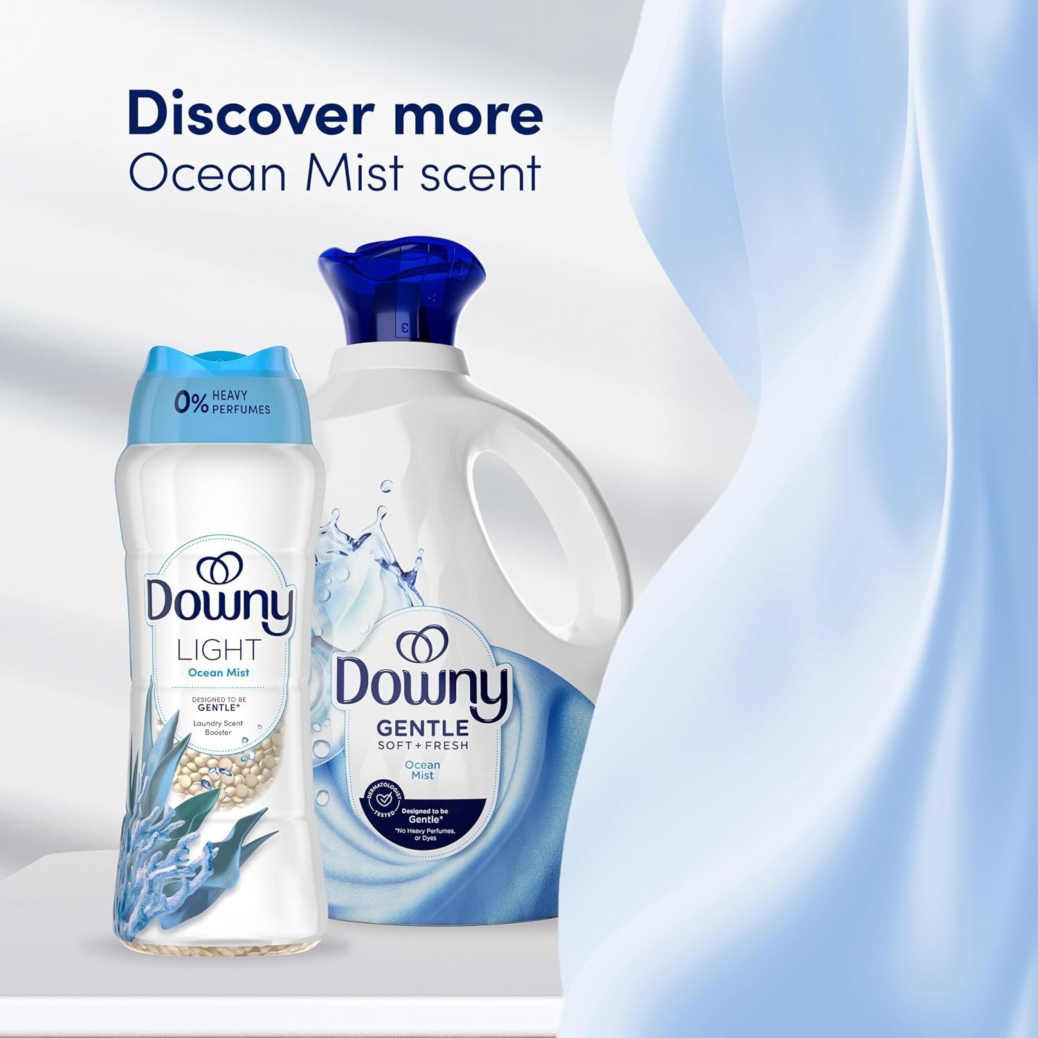 image:imageDowny Gentle Soft Fresh Fabric Softener Liquid Liquid Fabric Softener Designed to be Gentle on Skin Ocean Mist Scent 93 fl oz 138 loadsOcean Mist