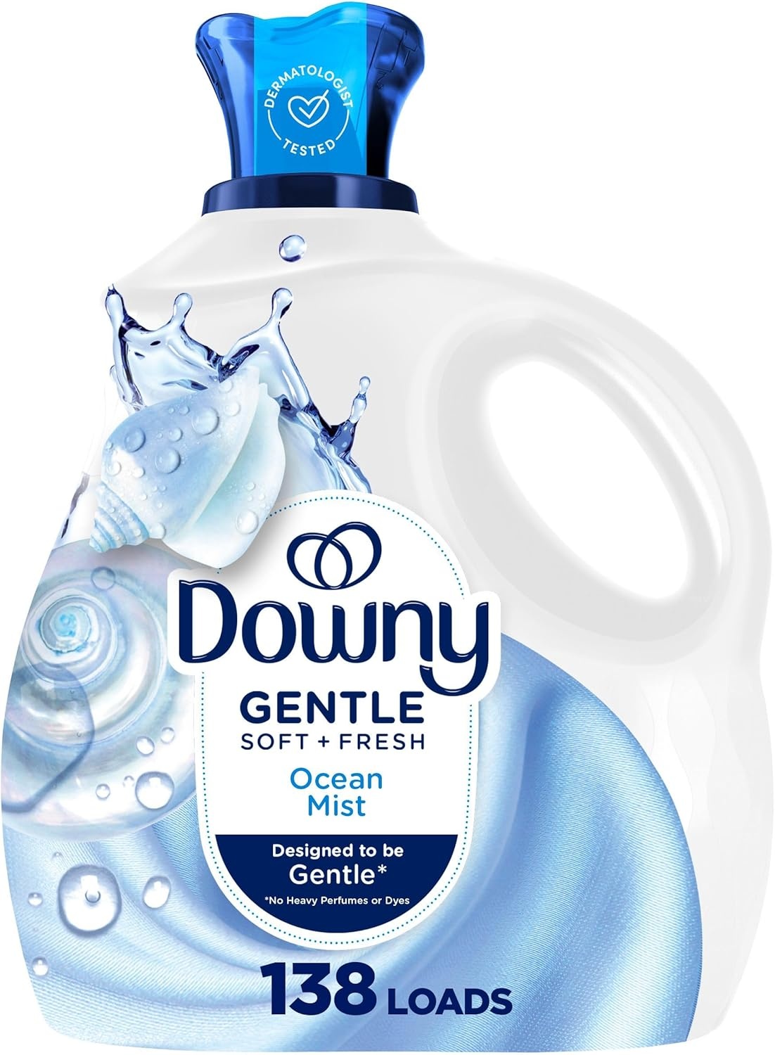 image:imageDowny Gentle Soft Fresh Fabric Softener Liquid Liquid Fabric Softener Designed to be Gentle on Skin Ocean Mist Scent 93 fl oz 138 loadsOcean Mist