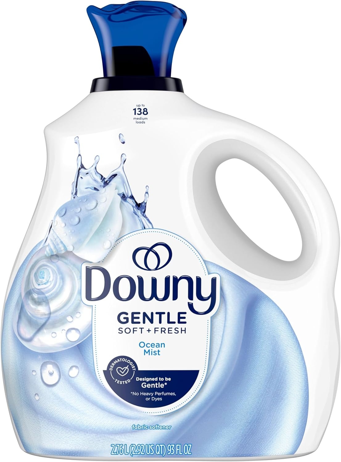 image:imageDowny Gentle Soft Fresh Fabric Softener Liquid Liquid Fabric Softener Designed to be Gentle on Skin Ocean Mist Scent 93 fl oz 138 loadsOcean Mist