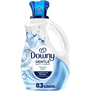 Downy Gentle Soft + Fresh Fabric Softener Liquid, Liquid Fabric Softener Designed to be Gentle on Skin, Ocean Mist Scent, 93 fl oz, 138 loads(Ocean Mist)